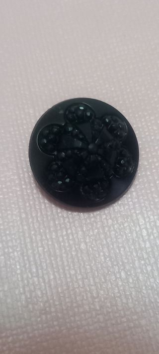 Botones antiguos cristal negro azabache