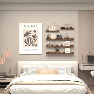 Juego 5 Estanterías Pared Madera y Metal