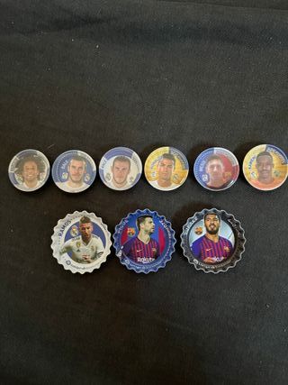 Chapas de fútbol: Messi, Ronaldo, Bale, Ramos