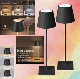 2x LAMPADA da tavolo LED ricaricabile a batteria