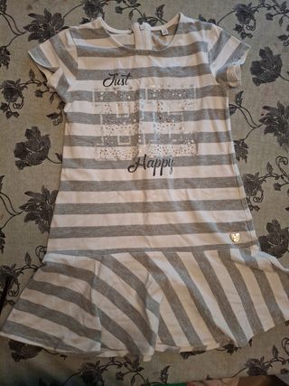 Vestito bambina righe 6/7 anni