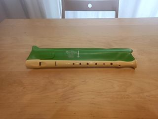 Flauta Blockflöte Hohner Verde y Beige