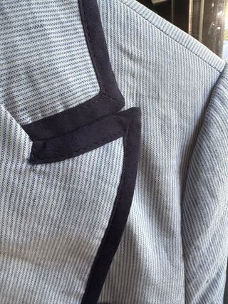 Blazer americana chaqueta Zara azul rayas talka S