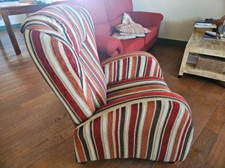 Sillón Orejero Reclinable Tela Rayas