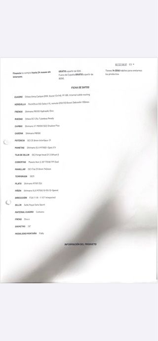 Bicicleta Montaña BTT ORBEA