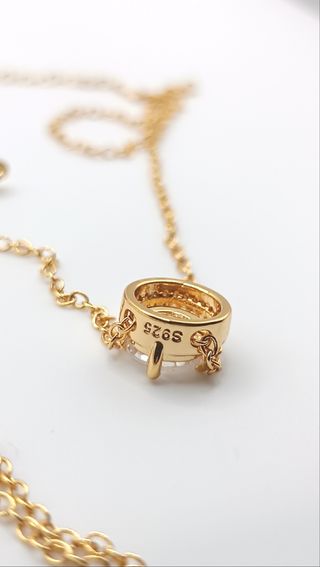 Gargantilla Plata Dorada con Circonita