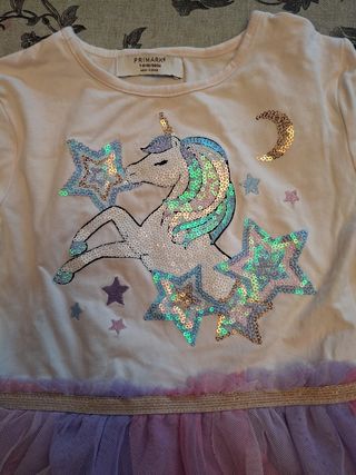 Vestito bimba Primark unicorno 7/8 anni