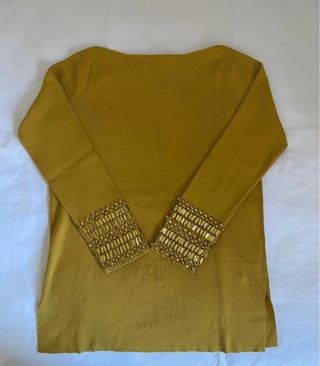 Jersey Zara Mostaza con Detalles en Manga