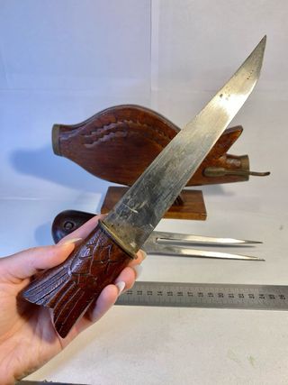Scultura in legno a forma di uccello vintage India