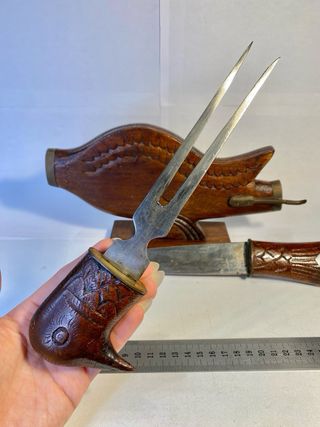 Scultura in legno a forma di uccello vintage India