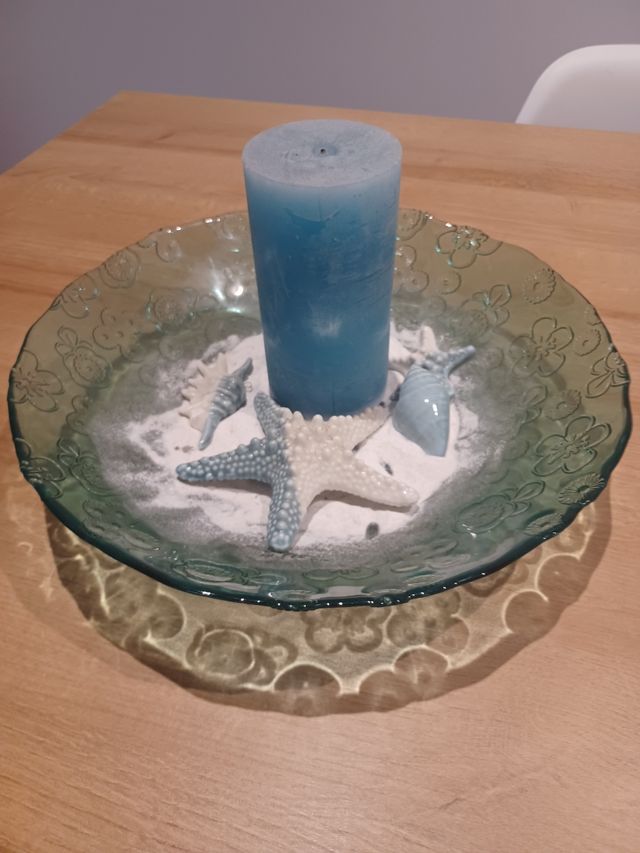 Cuenco decorativo con vela y estrellas de mar