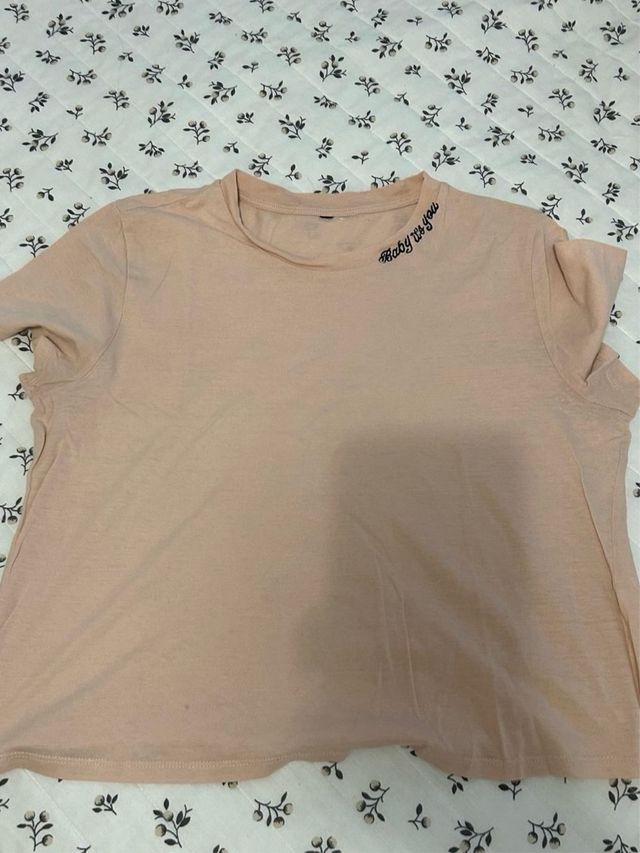 Camiseta rosa manga corta