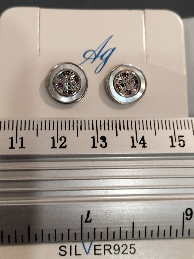 Pendientes Plata Ley Chica Árbol Vida Multicolor