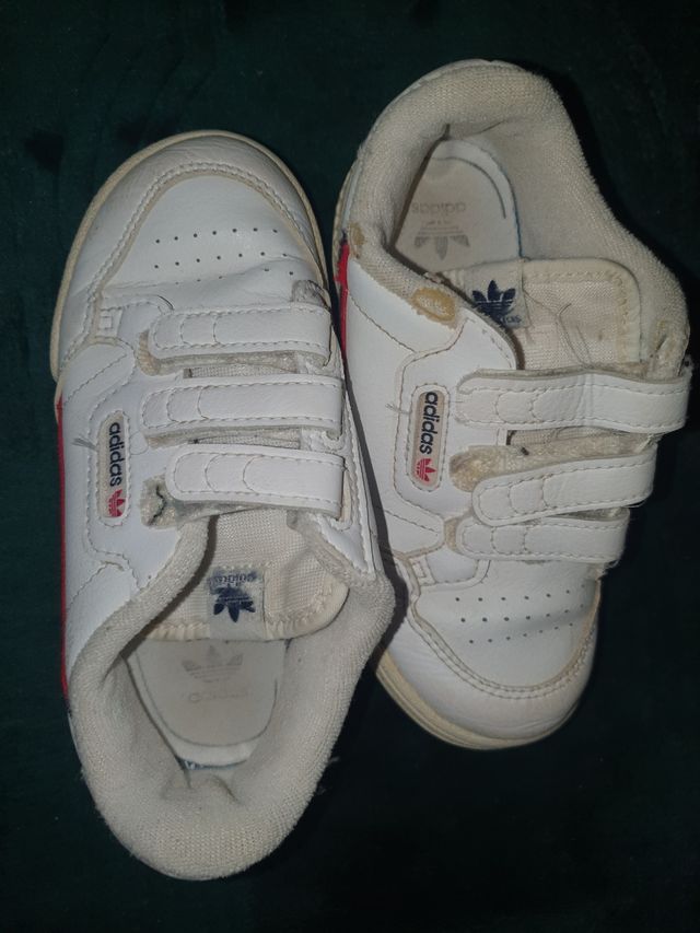 Zapatillas Adidas Blancas Velcro Niños