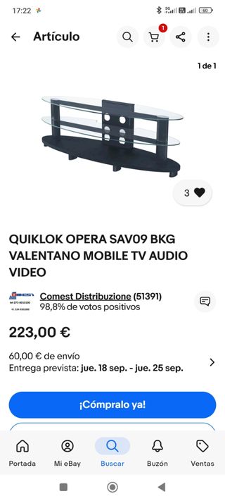 Mesa TV Salón Cristal y Madera