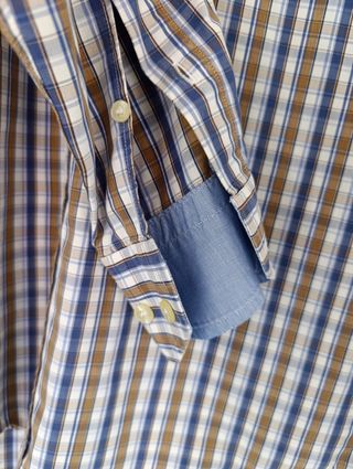Camisa vintage de cuadros azul y marrón – Mirto