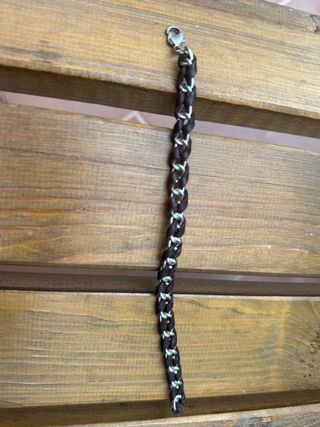 Pulsera Cuero y Acero Hombre