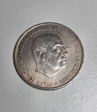 Moneda 100 PTAS Francisco Franco 1966 Plata