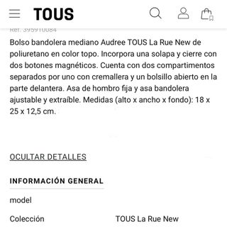Bolso-bandolera Tous color Topo