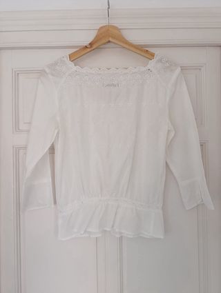 Blusa Tommy Hilfiger bordada blanca