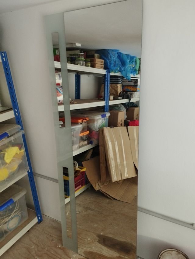 Espejo largo plateado