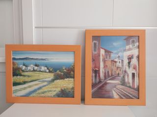 Cuadros con marco de madera