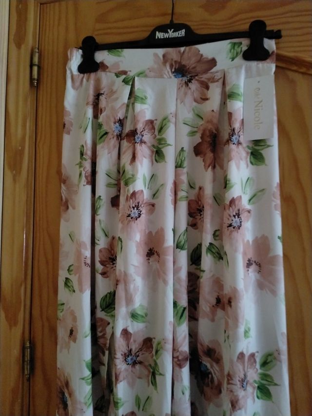 Pantalón ancho floral