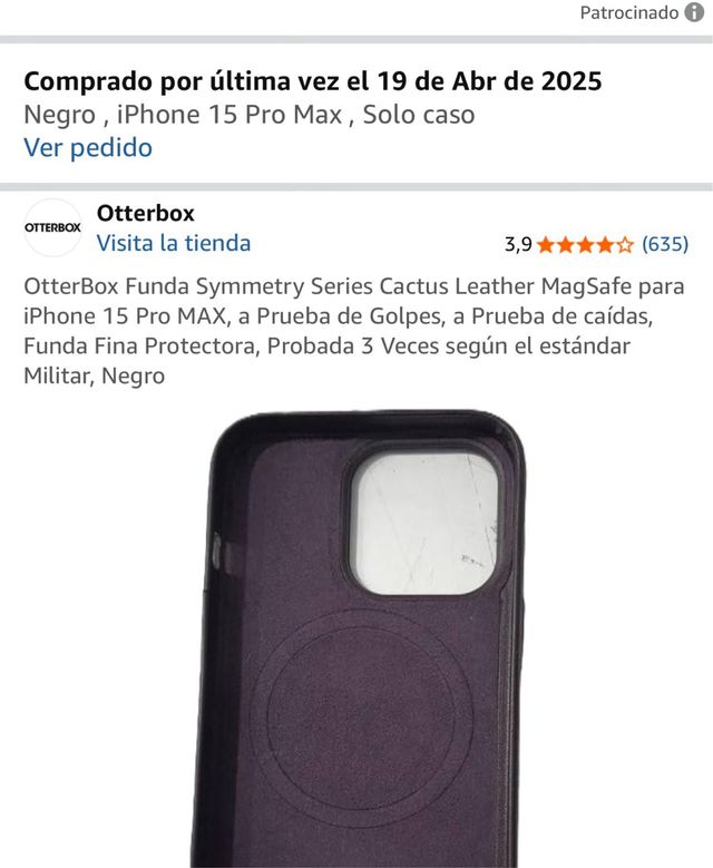 Funda OtterBox iPhone 15 Pro Max Negra