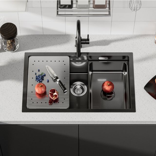 Fregadero Cocina 70x44cm Antracita/acero