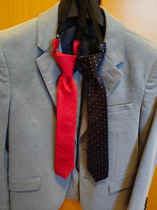 Corbata infantil roja y azul