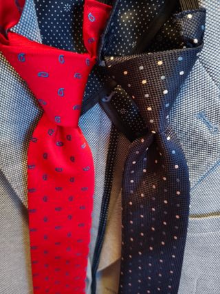 Corbata infantil roja y azul