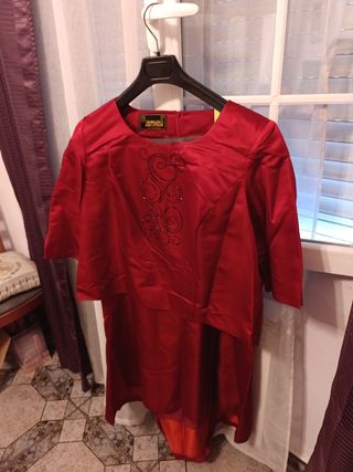 Vestido de fiesta rojo y negro talla 54