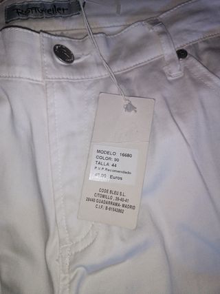 Pantalón Rottweiler Blanco Talla 44 Nuevo.