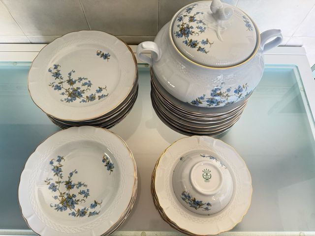 Vajilla Tognana Porcelana Flores Azules