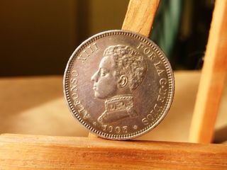 Moneda Plata 2 pesetas 1905 *19*05 Alfonso XIII