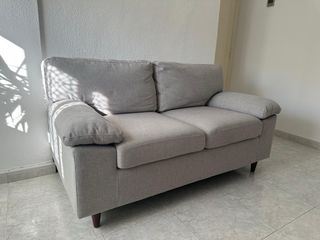 Sofá de 2 plazas beige/gris