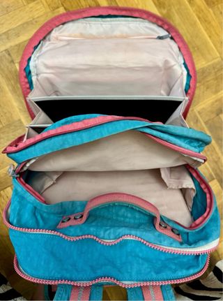 Mochila Kipling Azul Turquesa y Rosa
