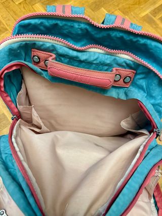 Mochila Kipling Azul Turquesa y Rosa