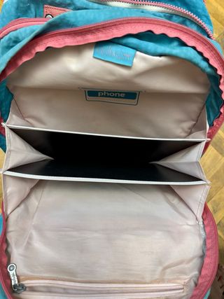 Mochila Kipling Azul Turquesa y Rosa