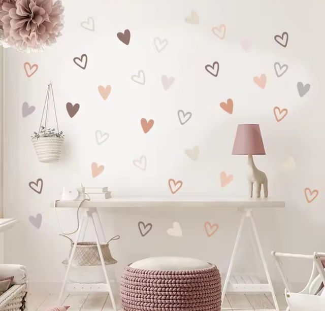 Pegatinas Corazones Beige y Marrón