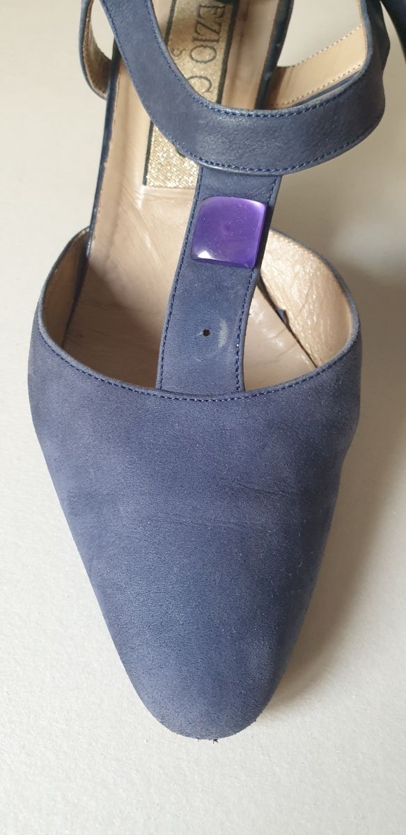 Scarpe Ezio blu con tacco