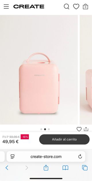 Mini nevera rosa Create