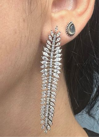 Pendientes largos circonitas plata 925