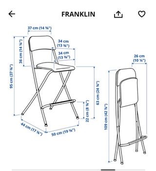 2 Sillas altas plegables madera y metal
