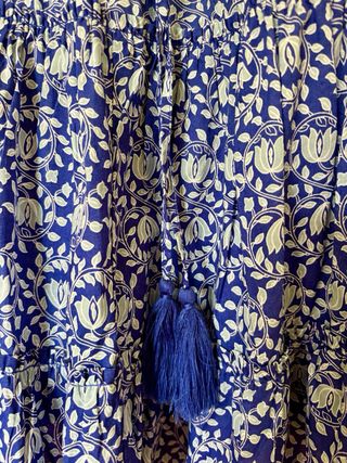 Vestido Zara azul y blanco estampado