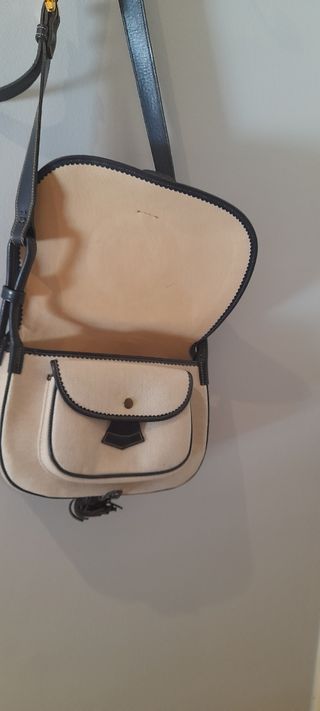 Bolso bandolera Loewe beige y azul marino