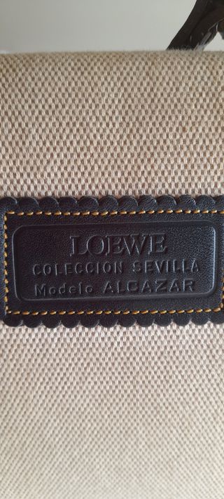 Bolso bandolera Loewe beige y azul marino