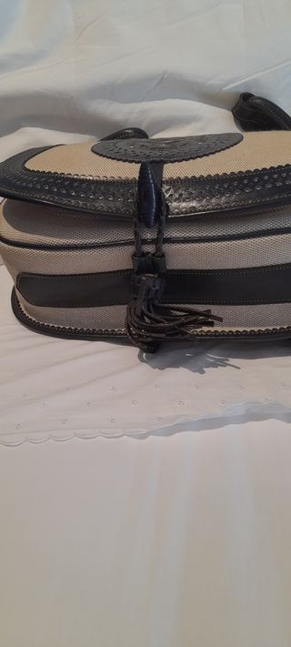 Bolso bandolera Loewe beige y azul marino