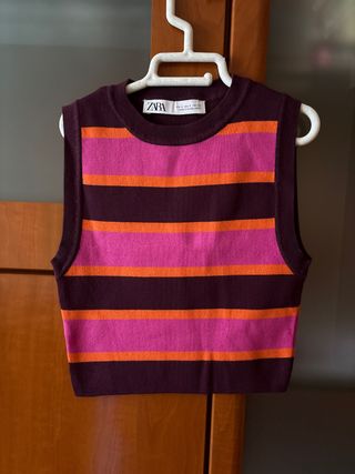 Top marca Zara talla S de Algodón