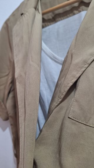 Vestido tipo safari H&M beige